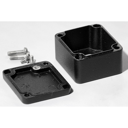 Hammond Screws Electrical Enclosures, 1.98 in H, 1.2 in D, 1.77 in W, 4, 4X, 6, 6P, 12 & 13, Aluminum 1590Z060BK